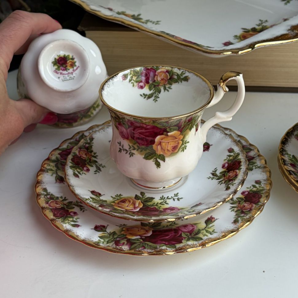 Кофейное трио Royal Albert Old Country Roses 125 мл Англия 