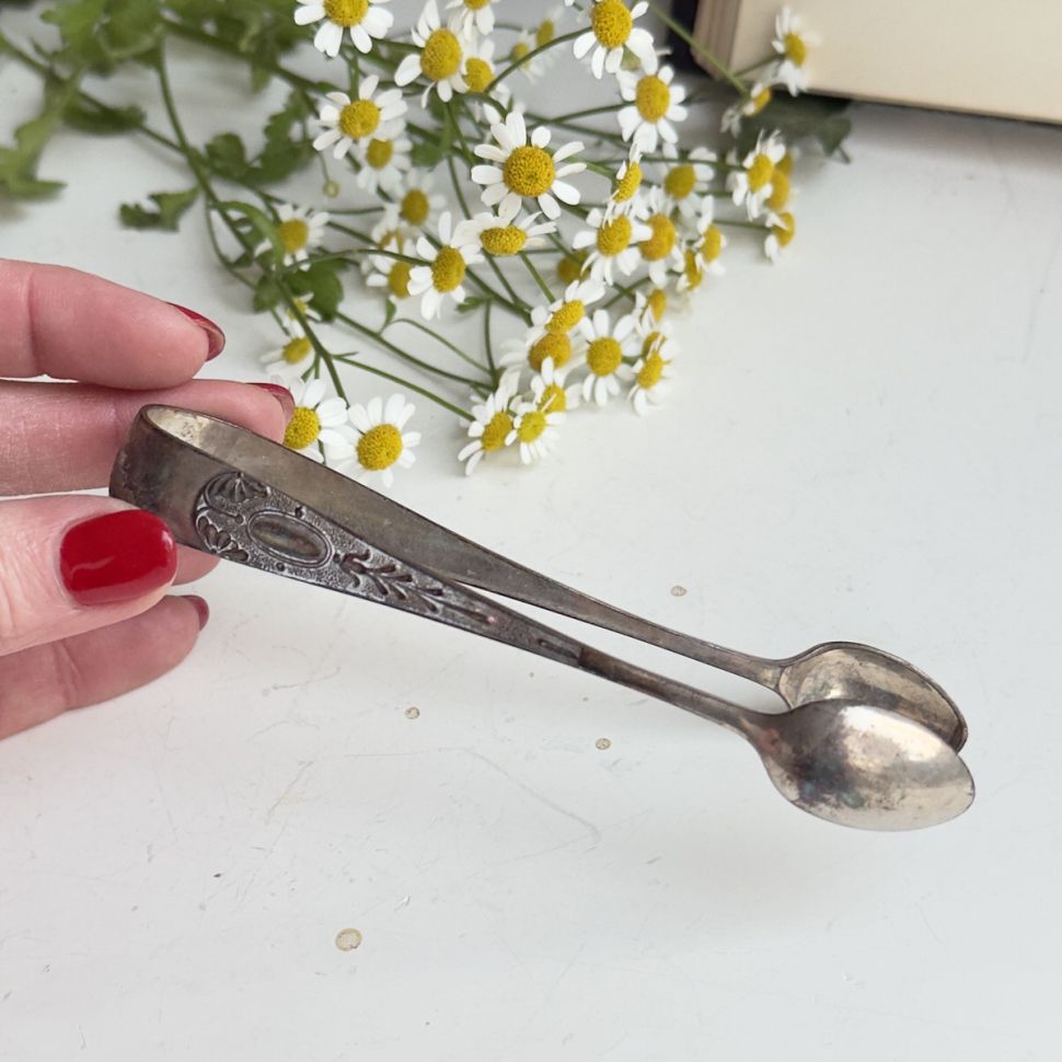 Щипцы для льда и сахара 13 см мельхиор серебрение