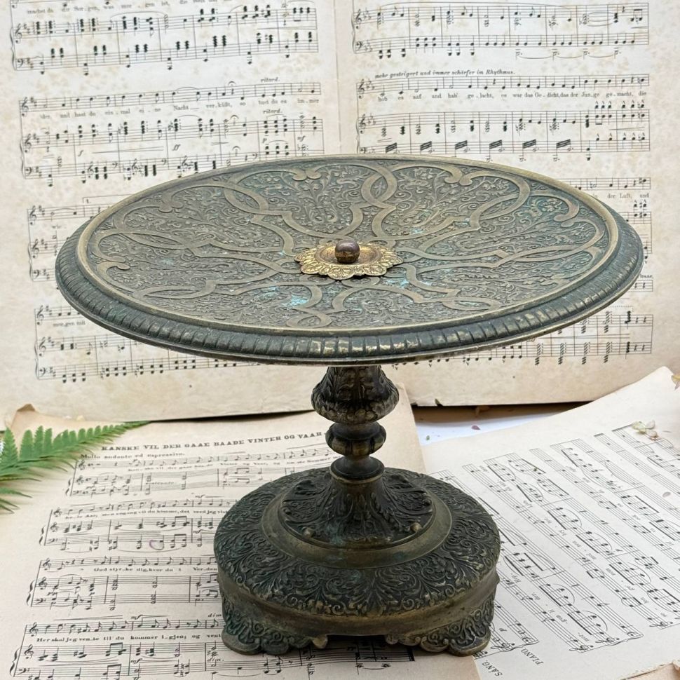 Ваза фруктовница на ножке 30см латунь Франция