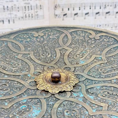 Ваза фруктовница на ножке 30см латунь Франция