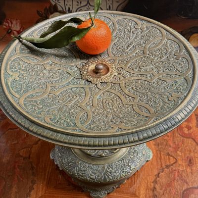 Ваза фруктовница на ножке 30см латунь Франция