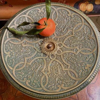 Ваза фруктовница на ножке 30см латунь Франция