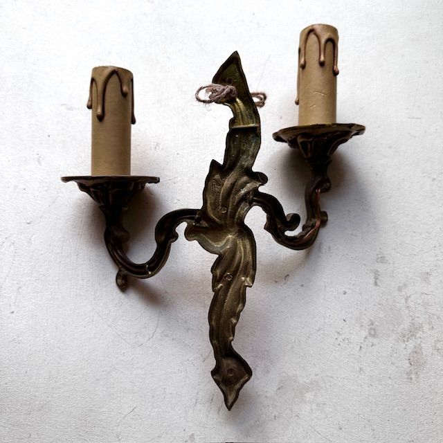 Бра настенное на 2 лампы 27 см бронза Франция