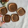 Блюдце подставка 11х11 см медь чеканка
