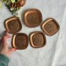 Блюдце подставка 11х11 см медь чеканка