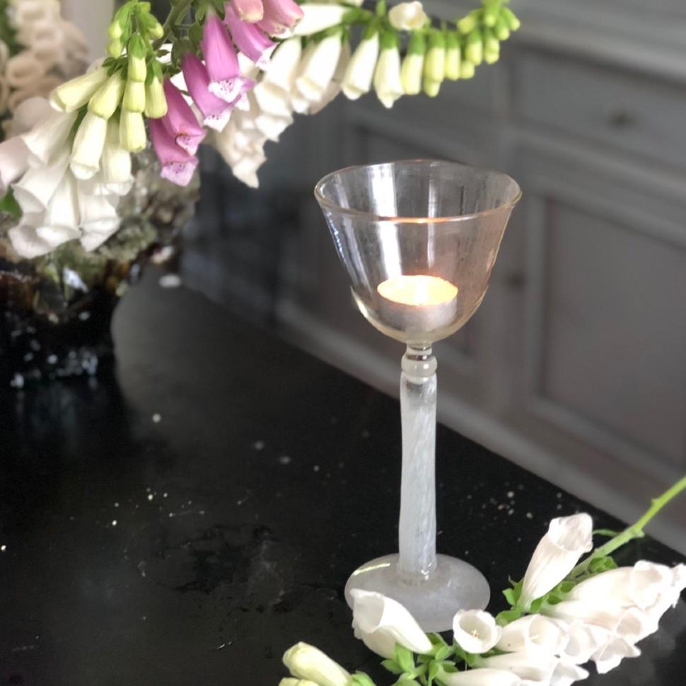 Подсвечник 22 см Бокал хрусталь ручная работа 1979 г