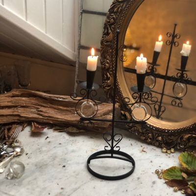 Подсвечник с подвесами чугун стекло 37,5 см