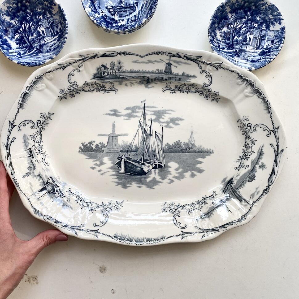 Блюдо 36 см Парусники Delph F.Winkle@Co Англия (номерная)