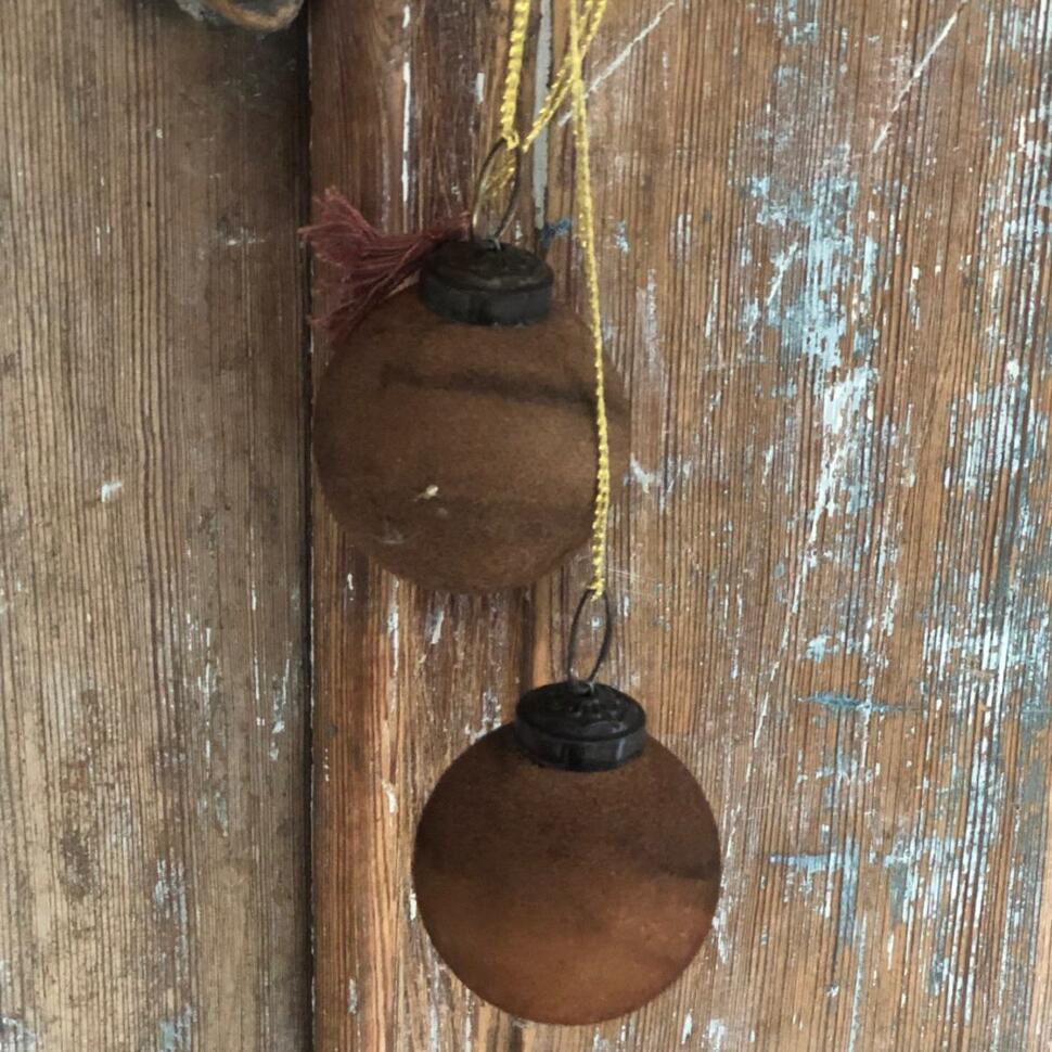 Шар елочный 5 см стекло флокирование