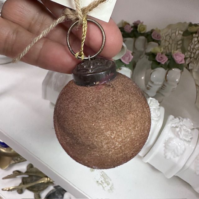 Шар елочный 5 см стекло флокирование