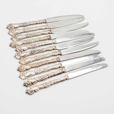 Нож десертный 16 см с цветами на ручке 