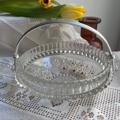 Конфетница с ручкой 15 см хрустальное стекло Германия