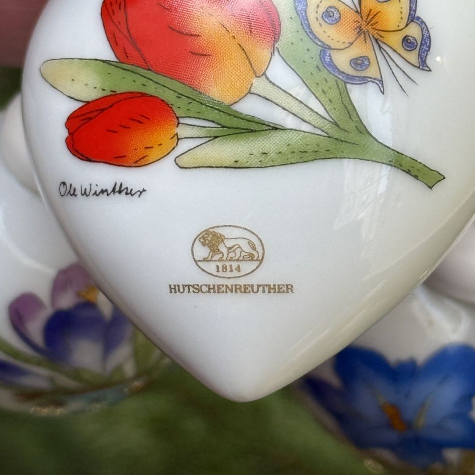 Подвес Hutschenreuther Сердце фарфор 5 см Германия 