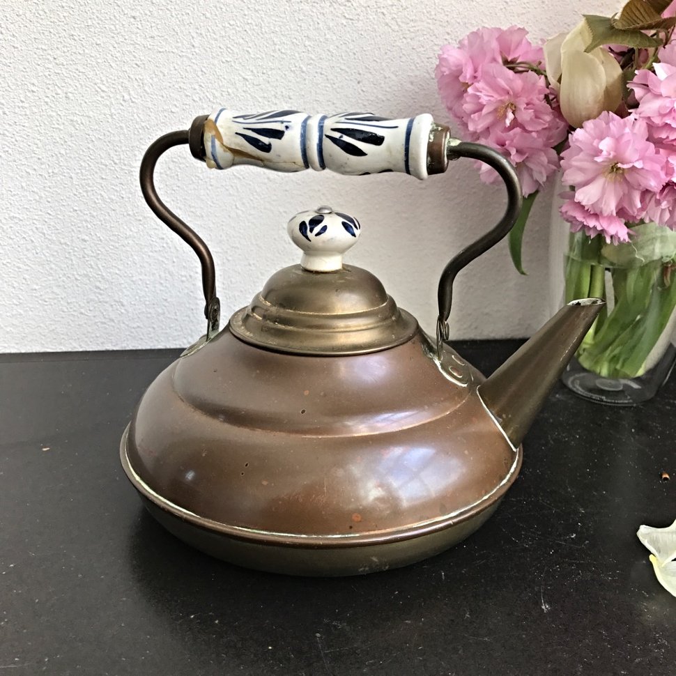 Чайник медь и керамика