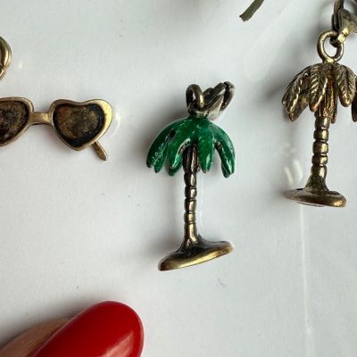 Подвеска шарм Пальма зеленая 2,2 см в стиле Thomas Sabo 925