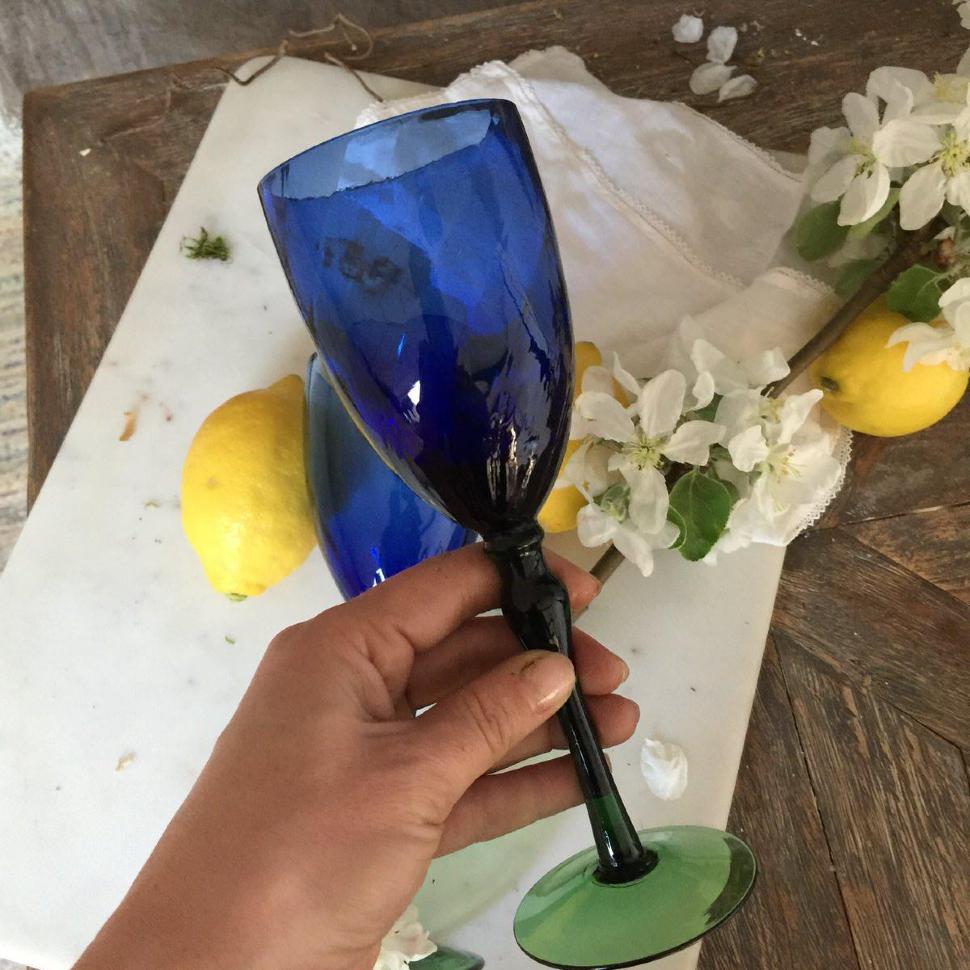 Бокал Синий хрустальный Швеция