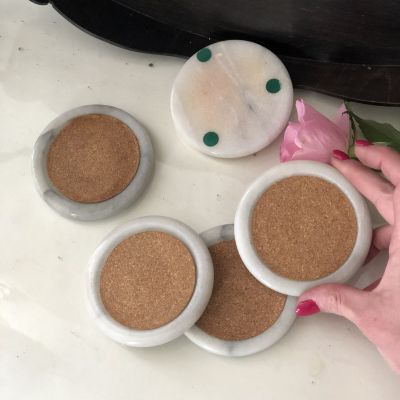 Подставка под бокал 9 см мрамор