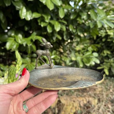 Пепельница Олененок 15 см бронза