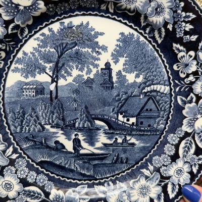 Тарелка Maastricht 1900 гг Societe Ceramique Wild rose 23 см Голландия