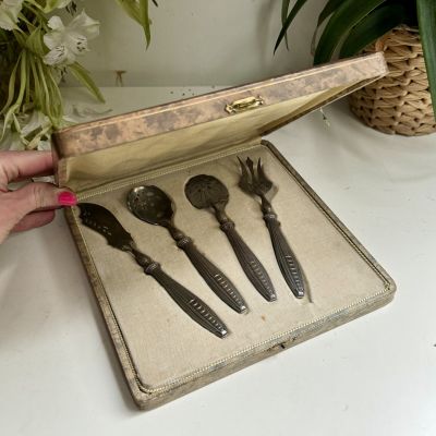 Набор сервировочный для закусок и десертов серебро серебрение