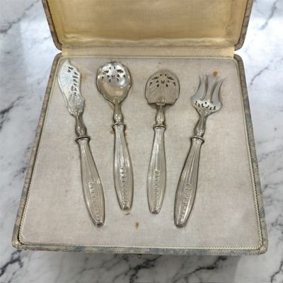 Набор сервировочный для закусок и десертов серебро серебрение