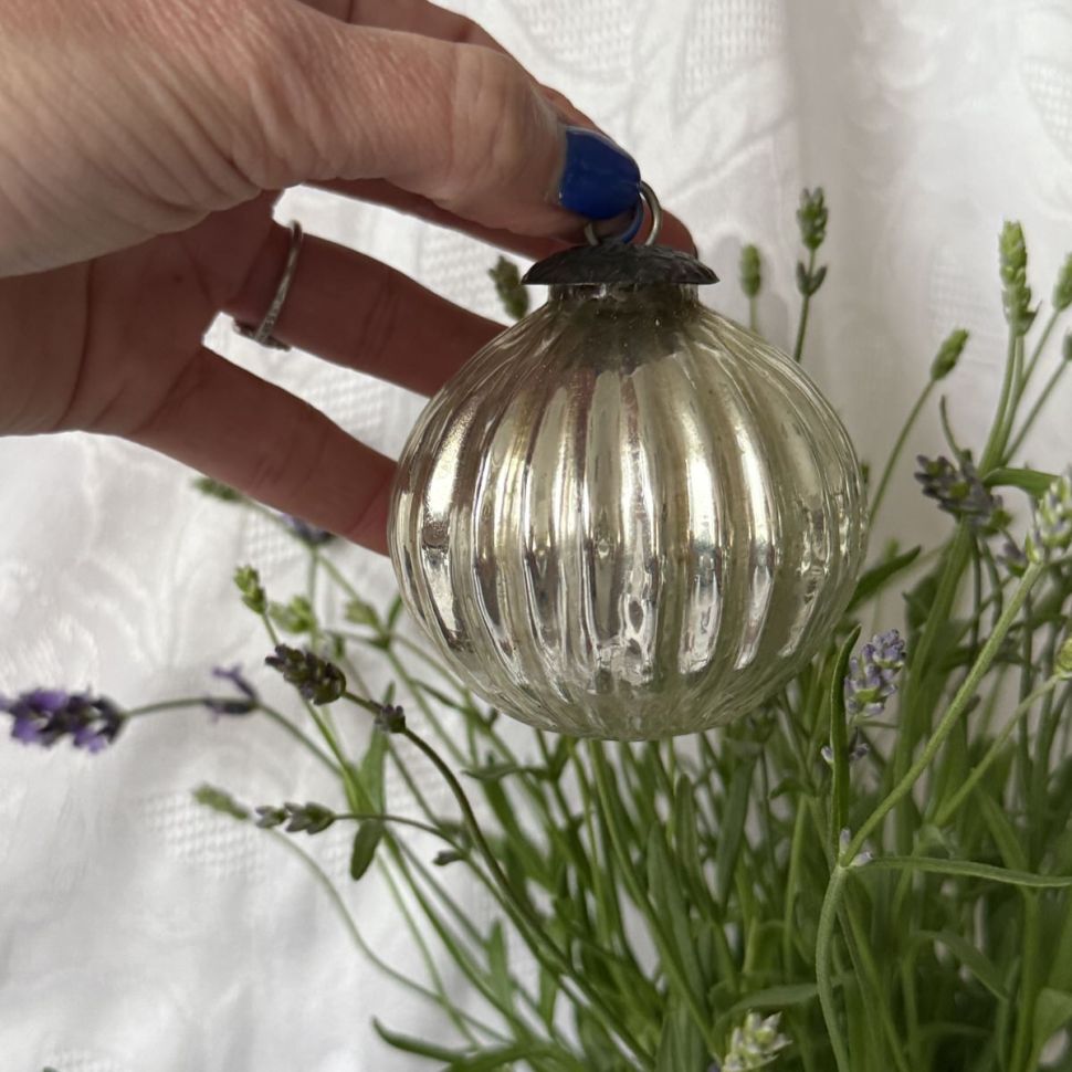 Елочная игрушка Зеркальная 7 см ручная работа