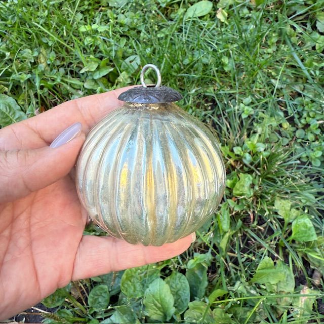 Елочная игрушка Зеркальная 7 см ручная работа