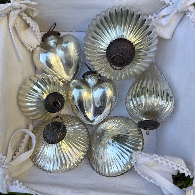 Елочная игрушка Зеркальная 7 см ручная работа