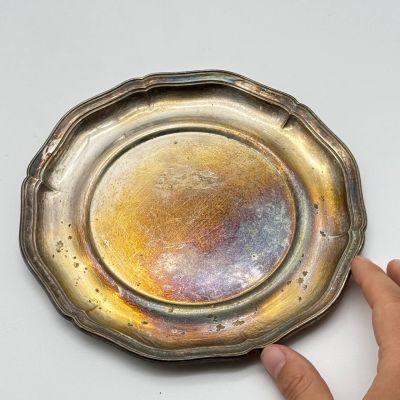 Блюдо поднос Волна 18 см мельхиор