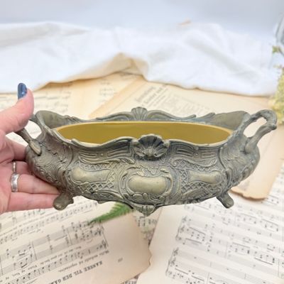 Кашпо жардиньерка 28 см бронза Ампир