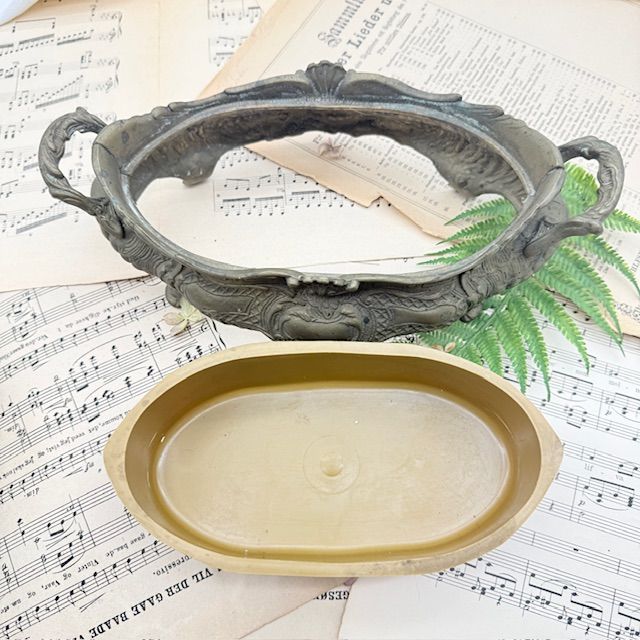 Кашпо жардиньерка 28 см бронза Ампир