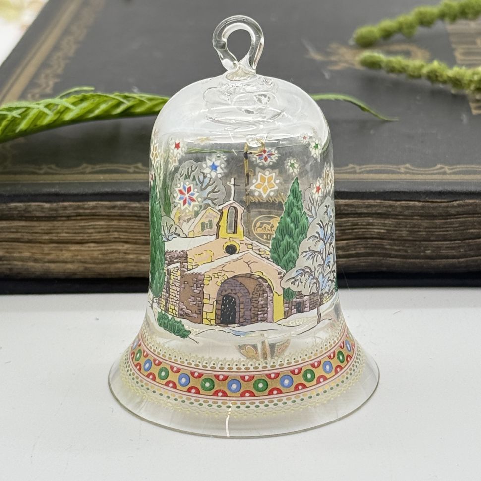 Колокольчик рождественский 1993 Hutschenreuther стекло Германия 