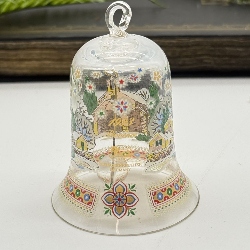 Колокольчик рождественский 1993 Hutschenreuther стекло Германия 