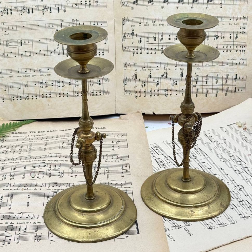 Подсвечник на одну свечу 23 см латунь