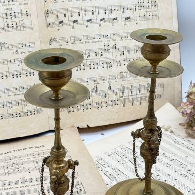 Подсвечник на одну свечу 23 см латунь