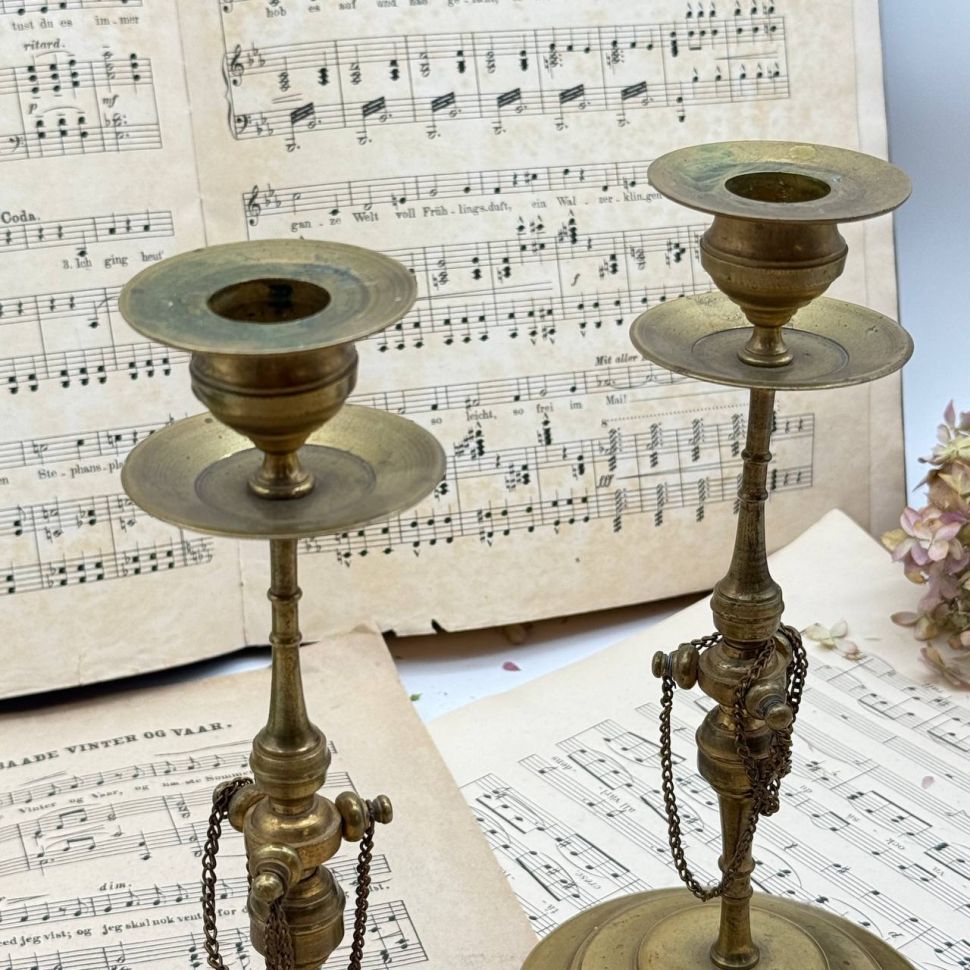 Подсвечник на одну свечу 23 см латунь