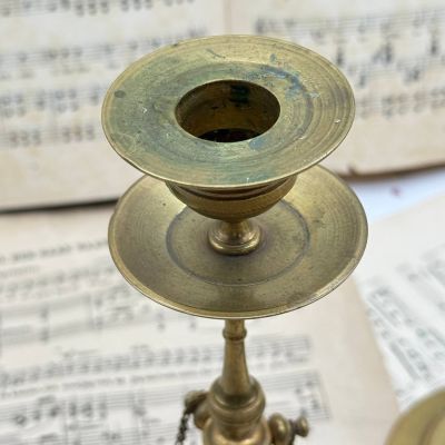 Подсвечник на одну свечу 23 см латунь