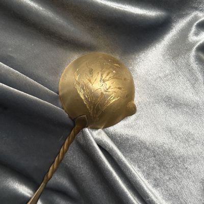 Половник соусник 28 см серебро латунь Франция