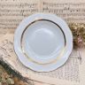 Тарелка углубленная Золотая кайма 23 см фарфор Франция