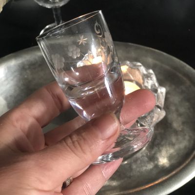 Рюмка хрусталь с цветочной гравировкой Швеция 25 мл