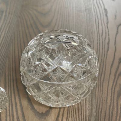 Ваза шар резная 10 см хрусталь
