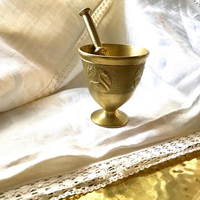 Ступка латунь Лебедь