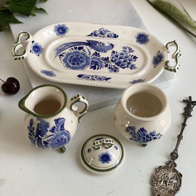 Блюдо, молочник и сахарница Delft набор 3 предмета