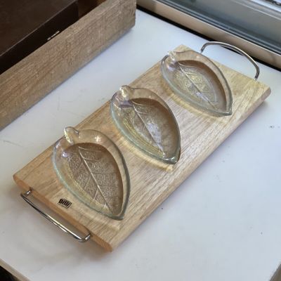 Поднос менажница 48 см Billi Дерево Стекло 