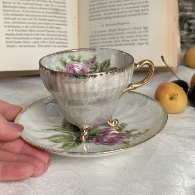 Чайная пара Розы 180 мл перламутр фарфор