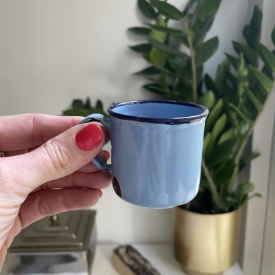 Кружка эмалированная 100 мл голубая