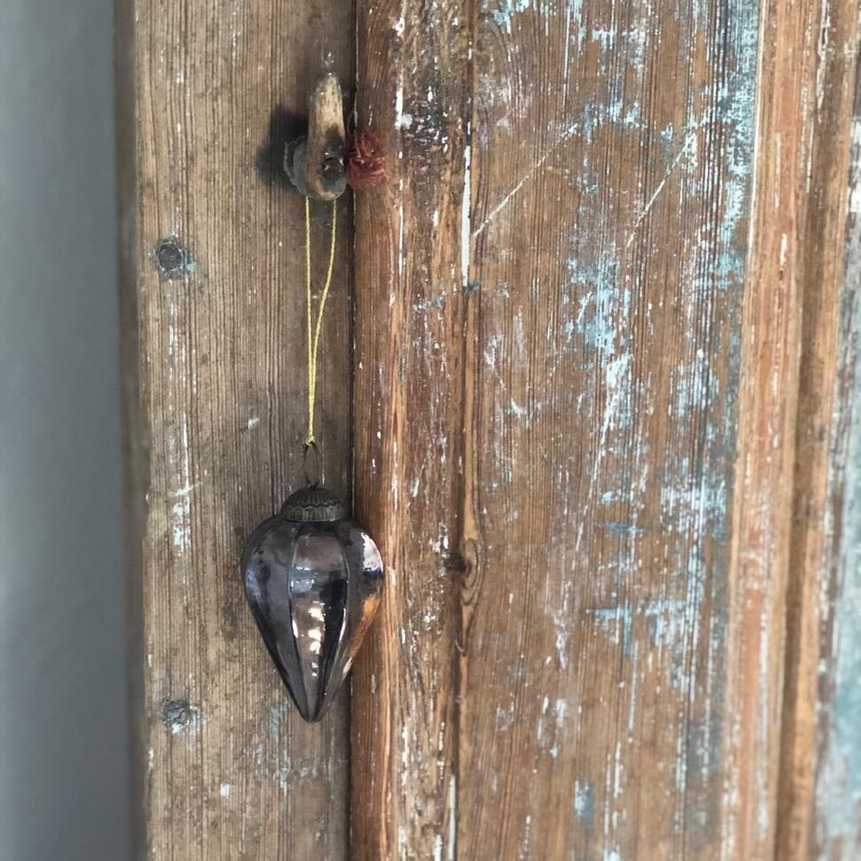 Елочная игрушка 9 см Льдинка серая стекло