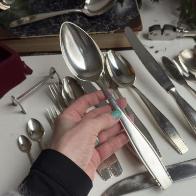 Царь ложка салатная Gero 26 см серебрение Голландия