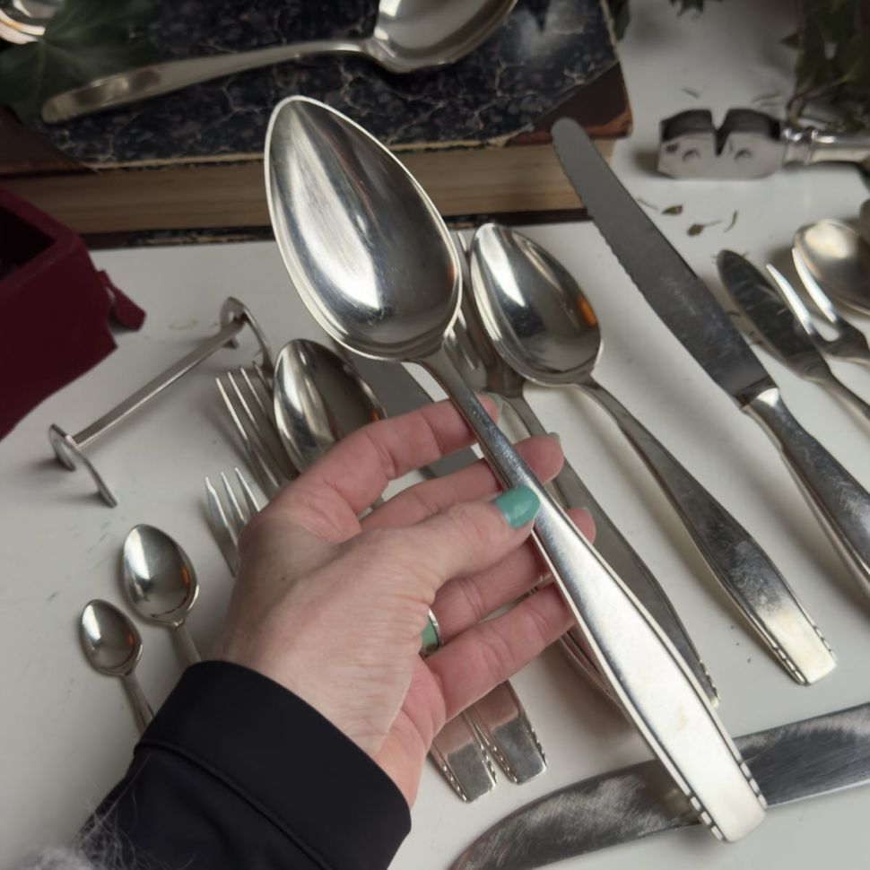 Царь ложка салатная Gero 26 см серебрение Голландия