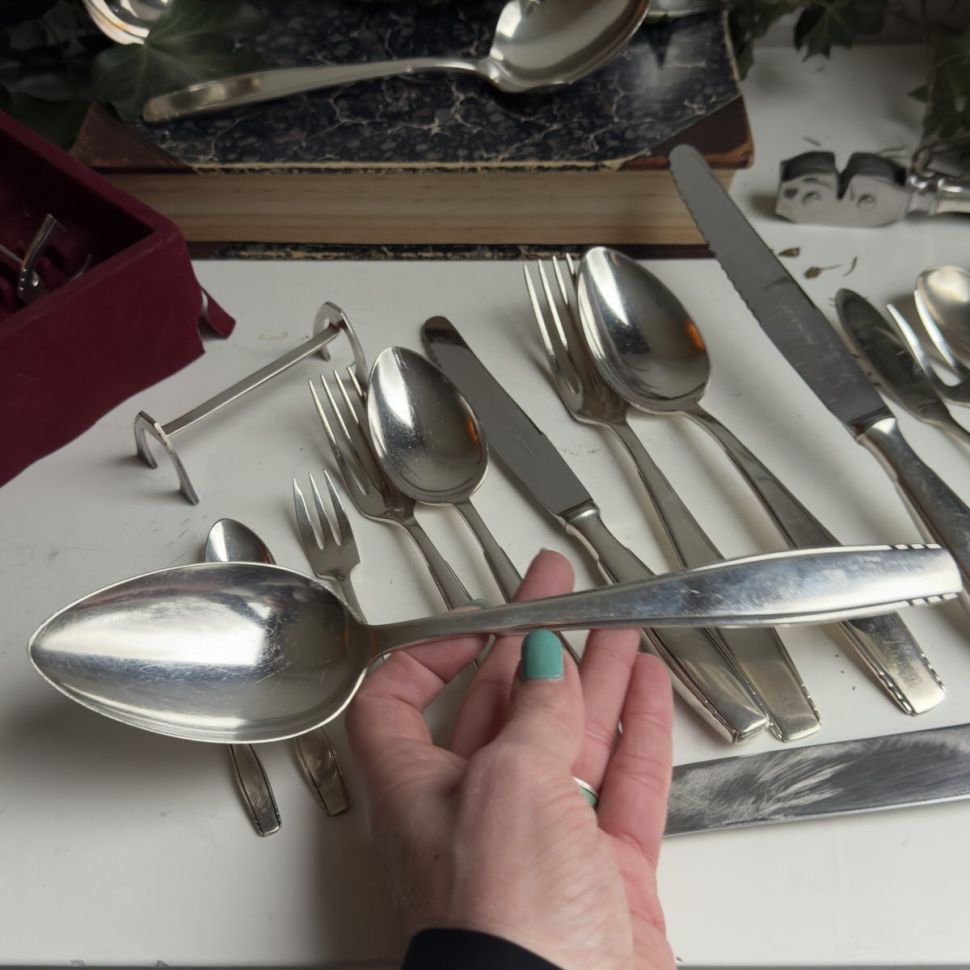 Царь ложка салатная Gero 26 см серебрение Голландия